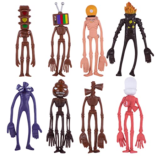 8pcs Siren Head Jouets Dessin animé Figurines d'action d'horreur modèle poupée Décoration Collection Utilisé pour Enfants d'anniversaire Décoration pour garçons Enfants Cadeau Cover