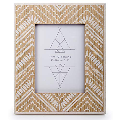 Truu Design Ctg, 5 X 7 Inches, Ivory Boho Wooden Picture Frame, 5" X 7" #TOP1