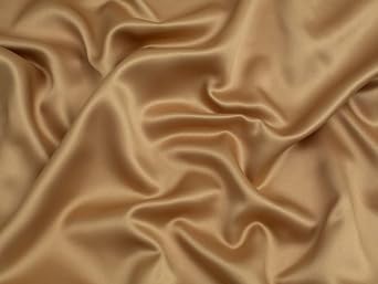 Minerva Matte Polyester Satin Fabric Camel - per Yard