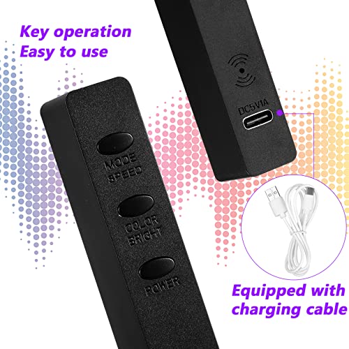 Osaladi Led Lighting Strips Led Rgb Light Bars, 2 Pack Voice-Activated Music Pick Up Rhythm Lights, Rechargeable Colorful Wireless Led Rhythm Strip Lights For Car Pc Tv Movie Gaming Led Strip Lights #TOP3