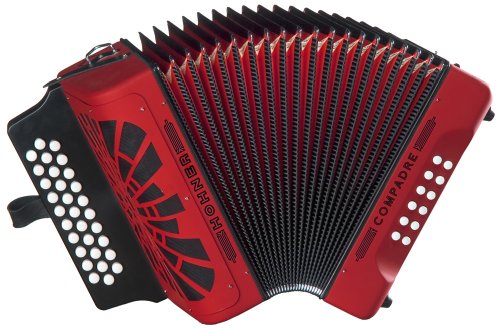 ACORDEON DIATONICO - Hohner (A/4824) (Compadre GCF) (Rojo) (Con Funda de Calidad)