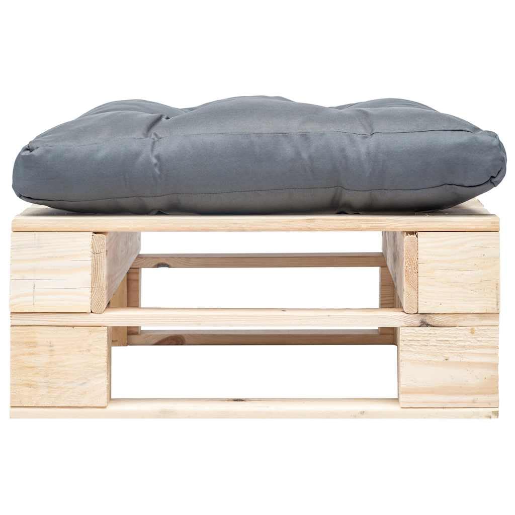Taboret paletowy Outdoor z poduszką, szary