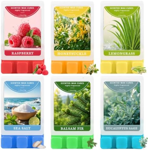 SCENTORINI Scented Wax Melts 6 Pack, Fresh Home Fragrance for Wax Warmers