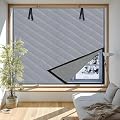 Thermal Window Insulation Cover for Home, Insulated Curtains for Winters, weatherproofing Window Insulation Kits No Punching Required(Gray,22x55in/55x140cm)
