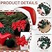 HEYTIMI 24 PCS Christmas Velvet Curly Bows for Gift Wrapping, Red and Green Self-Adhesive Gift Bows for Presents, Greeting Cards, Treat Bags, Wedding, Xmas Party Favor Holiday Decor (Red & Green)