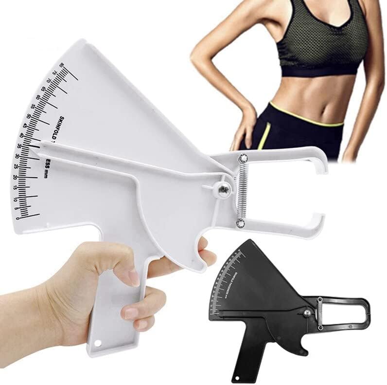 80mm Body Fat Caliper Adipometer Skinfold Measurement Slimming Lose Weight Body Fat Measure Tester Fitness Beauty Health Care - (Color: WT)