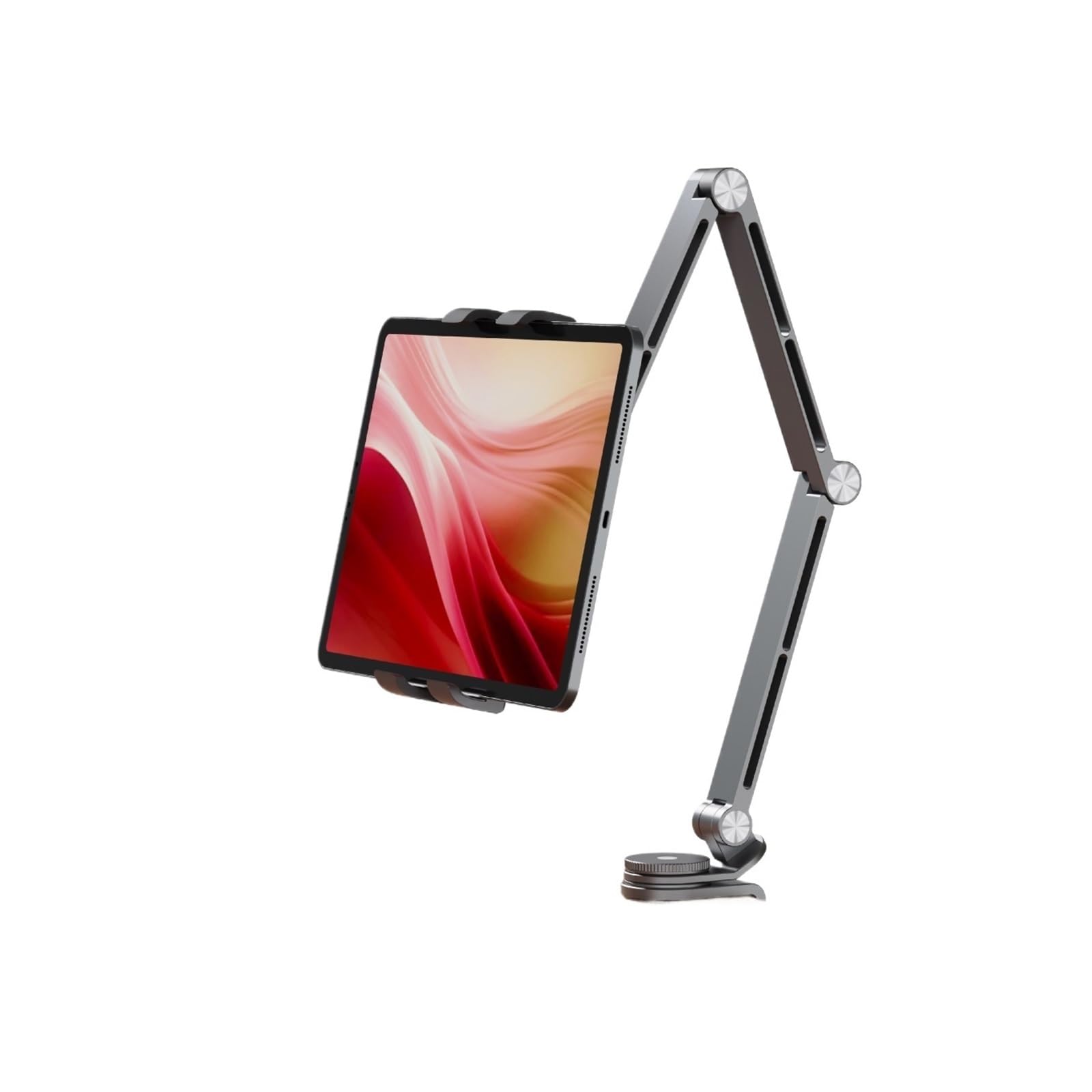 Supporto For Tablet, Staffa A Sbalzo Da Tavolo | Supporta Telefoni Cellulari Da Tavolo Monitor Portatile Clip Rotante Regolabile(GRAY)