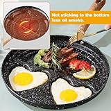 EAZHOP Non-Stick Smiley Face Egg Frying Pan 16.7x10.4 Inch 3-Cavity Maifan Stone Breakfast Skillet with Silicone Tools for Burger Pancake Gas Induction Hob Compatible (Smiley Face Pan) - Image 7