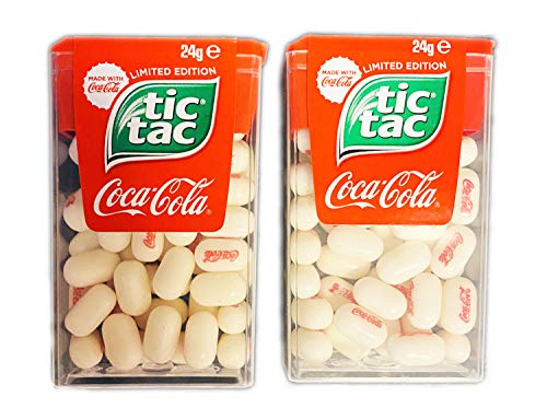 Tic Tac Limited Edition Coca Cola 0.84 Oz Pack Of 2! Hard Mint Candy Made With Coca Cola! Coca Cola Inspired Mint Candy! Refreshing, Long-Lasting And Powerful Mint!