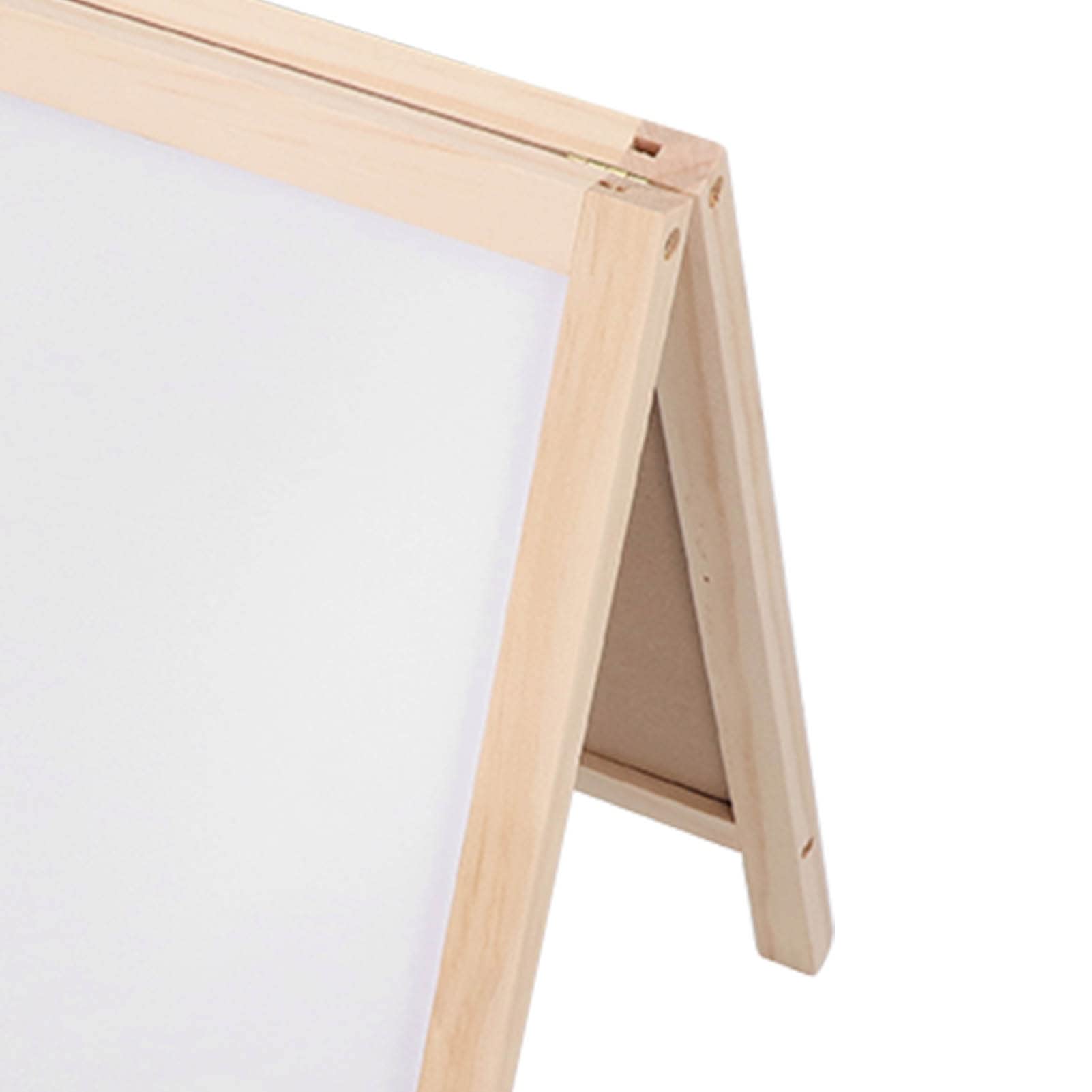 Caballete de Madera de Doble Cara con Rollo de Papel, 25x40 cm, Tablero de Dibujo Grande, Soporte Ajustable, Bandeja de Almacenamiento Plegable