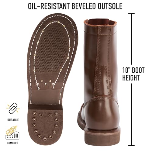 Image of Rothco 10 Inch Leather Jump Boots | Men's Paratrooper Dress Uniform Service Field Duty Boot High Top Footwear