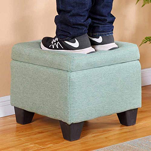 Nmdcdh Linen Cotton Can Be Stored Footstool,Padded Cushion,Square Storage Change Shoe Bench,Living Room Home Decoration Furniture (Color:1) #TOP1