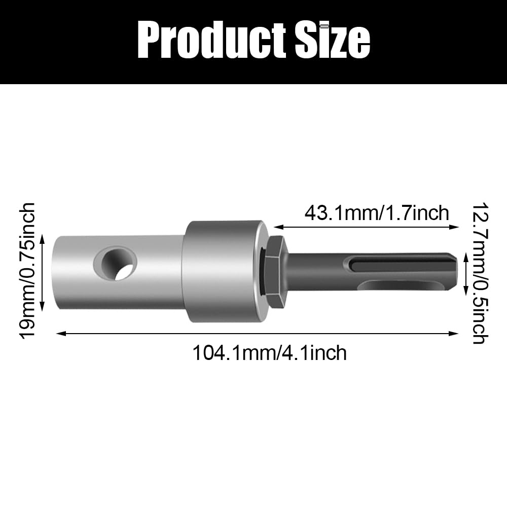 Auger Power Drill Adapter, 2pcs Garden Auger Power Drill Adapter fits Corded Drill and Cordless Drill, Electric Drill to Ground Drill Conversion Head, Round Shank Drill Chuck Adapter for Impact Driver