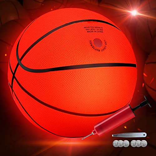 M.a.k Led Full Light Up Rubber Basketball- Glow In The Dark Basketball, 2 Led Bright Lights, Official Size 7 Night Ball For Indoor And Outdoor (Orange) #TOP9