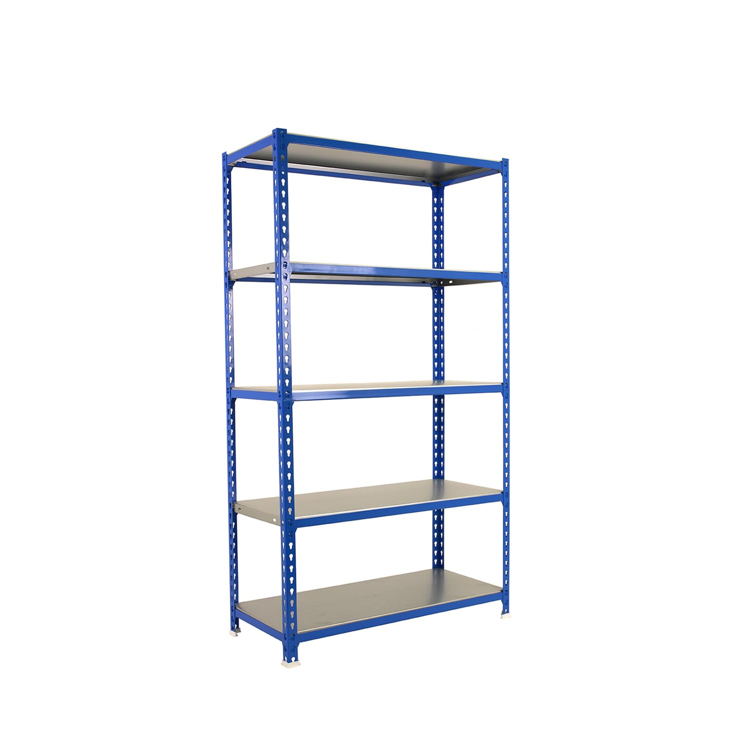 Simon Rack Estanteria Metalica, 5 Baldas Ajustables, 180 kg de Punto Flexión, 1800x900x400 mm, Estantería Almacenaje, Sin Tornillos, Azul/Galva - Simonclick