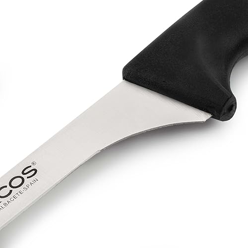 Miniatura 8 de Arcos Juego de 2 cuchillos para tallar jamón y sacapuntas de silla en acero inoxidable con mango ergonómico de polipropileno. Serie Niza. Color Negro