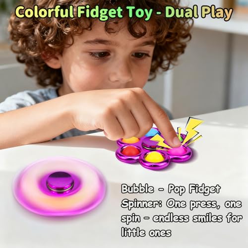 Aveloki Fidget Spinner 6 Pack Pop,Fidget Spinners for Kids & Adults,Fidget Toys Adults Stress Relief,Sensory Toys for Kids with Autism ADHD Toys - Image 3
