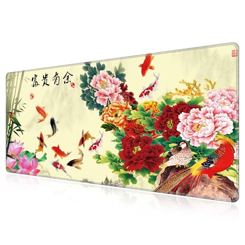 Tapis de souris poisson 1300x600x3mm grand format pour clavier d'ordinateur