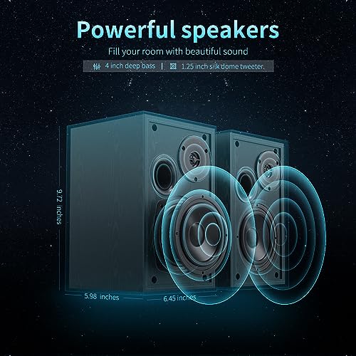 Bestisan SR02 Bookshelf Speakers, 4 Inch Powered Bookshelf Speakers thumb #1