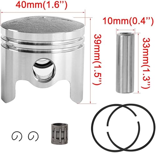 Miniatura 5 de Kit de anillo de pistón de cilindro de diámetro grande de 1.57 pulgadas para motor de 2 tiempos, 43 cc, 47 cc, 49 cc, mini, ATV, 4 ruedas,