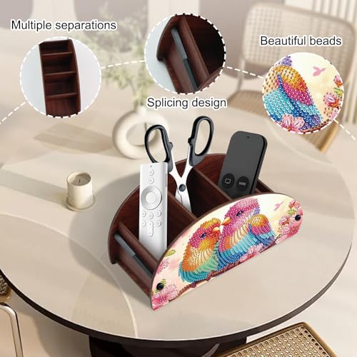 Image of MVVMTOP Diamond Painting Kits Organizer Box, Diamond Art DIY Bird Design Special Shape Diamond Partial Mosaic Handmade Making Kit Organizer Box, Home Dining Living Room Tabletop Art Decoration