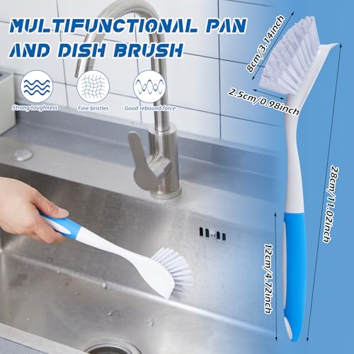 Image of Hsei 10 Pcs Kitchen Scrub Dish Brush Bulk, Blue