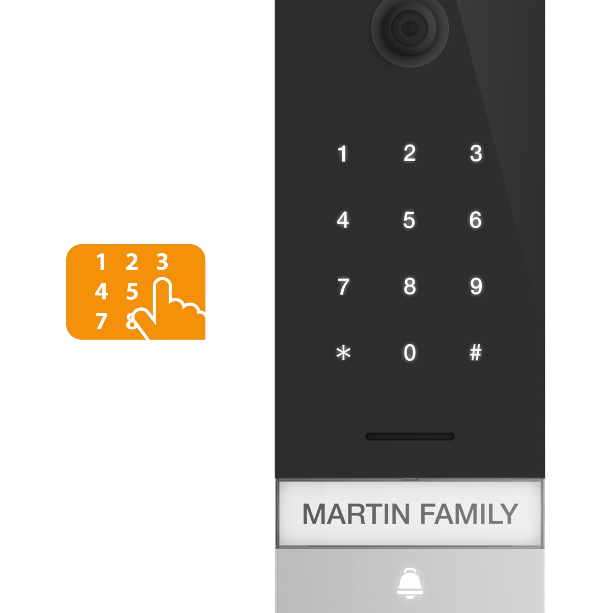 EXTEL Code Connect Visiophone Filaire 7'', Clavier, Contrôle Smartphone | Écran tactile 7 pouces, Caméra HD grand angle, Vision nocturne couleur, Clavier intégré, App Extel Connect, Gâche électrique