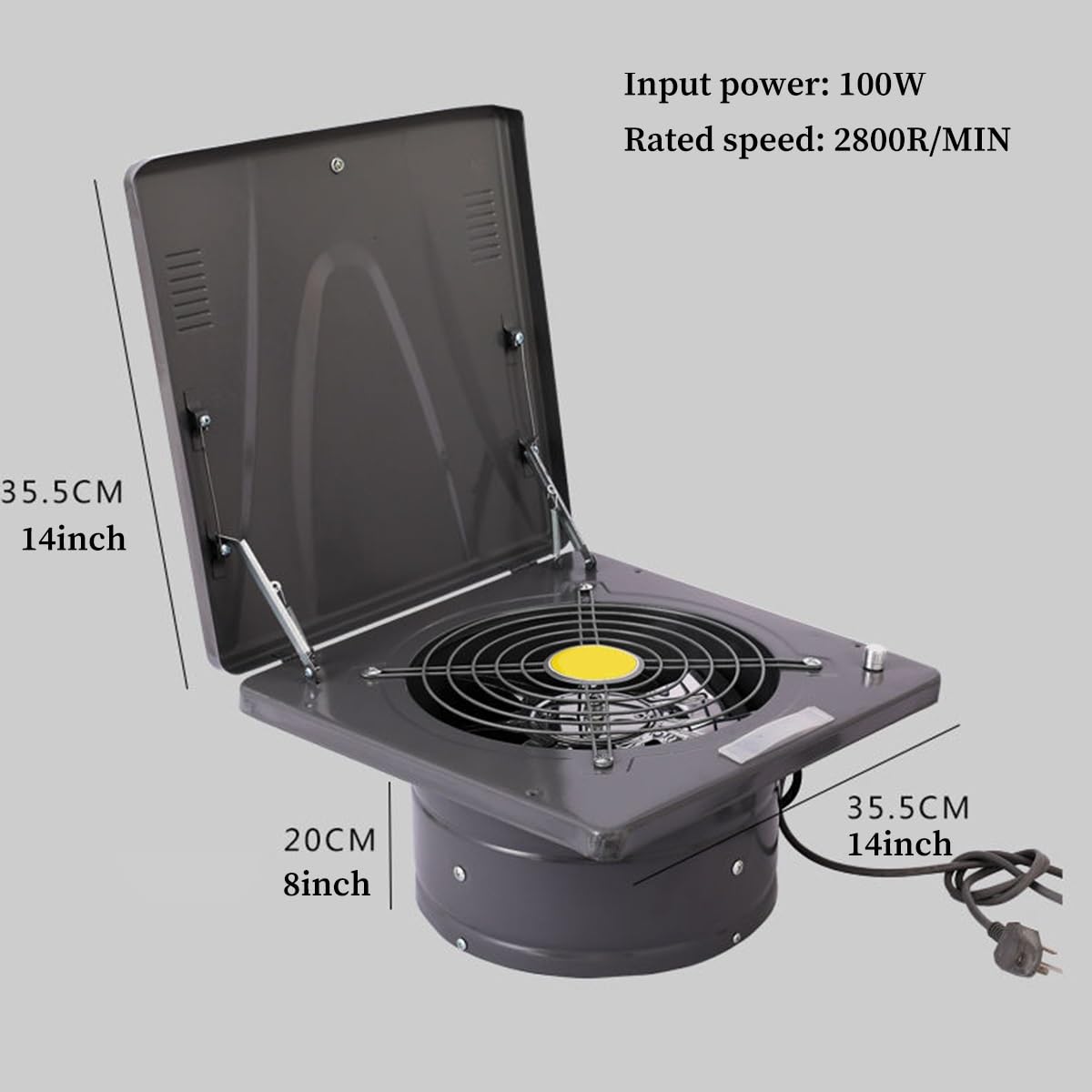 Extractor de Aire de 10 Pulgadas, Extractor de Aire para Cocina con Tapa, Extractor de Aire para Ventana, Extractor de Aire para baño de Pared, Extractor de Aire para ático, invern