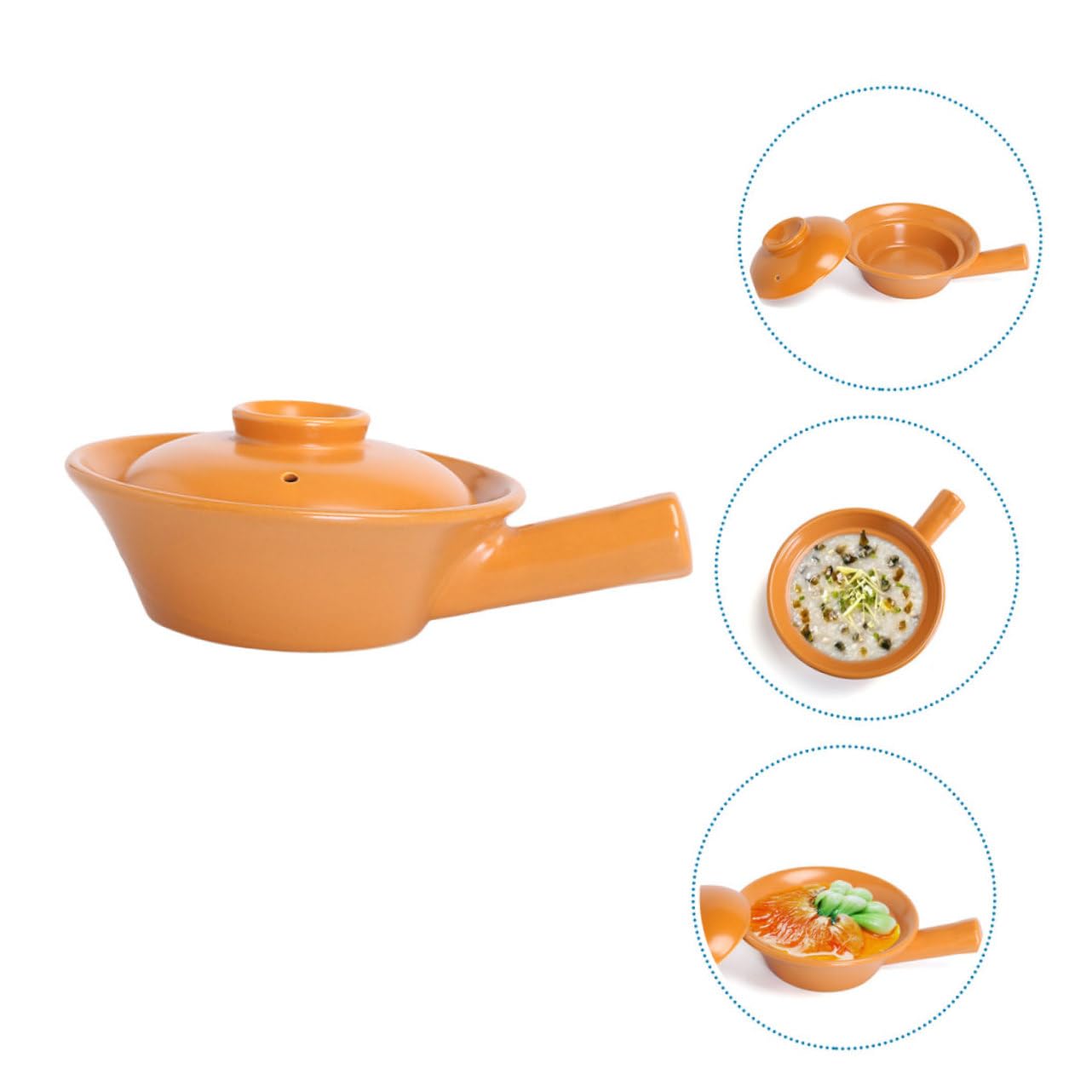 PRETYZOOM Pentola per Stufato in Ceramica con Manico Ideale per Zuppa di Porridge Pasta Alimenti per Bambini Cucina E Sicura.