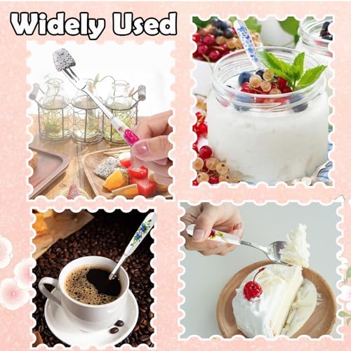 Xlehoely XLEHOELY0911 14 Pcs Dessert Forks And Spoons Silverware Set,Stainless Steel Cutlery Forks,Mini Coffee Spoons Pastry Forks thumb #6