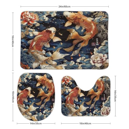 Tapis de bain antidérapant poisson lavable pour éviter les glissades