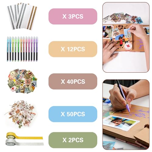 Remowith Our Adventure Book Scrapbook Photo Album, Scrapbook Supplies with Gift Box for Couples Weddings Travelling Birthday Christmas Day Gifts