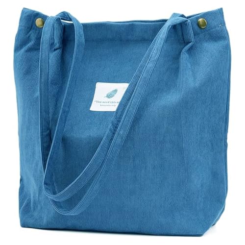 Image of Lyrovo Women Corduroy Shoulder Tote Bag for Work Beach Travel and Shopping Grocery
