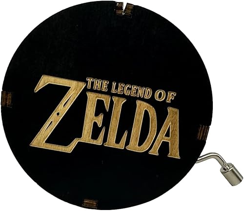Miniatura 7 de Youtang Zelda Caja de música de madera de la canción de las tormentas de Ocarina of Time, caja musical de madera redonda con grabado antiguo,
