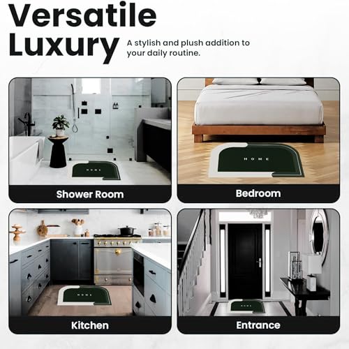 Image of Rubber Bath Mat 4 MM, Anti-Skid Water Soaking Bathroom Rug Door,Floor mat, Soft Quick Dry Water Absorbent Mat for Home Office 40x60cm - Grey