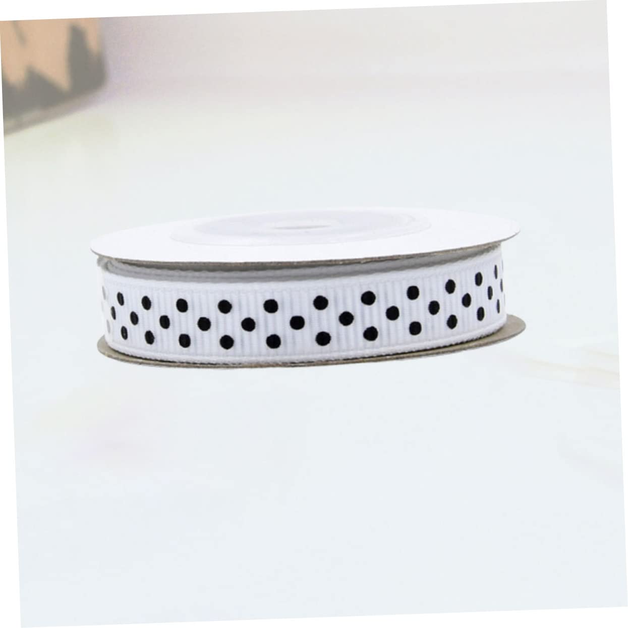 STOBOK 15rotoli Nastro Pois Doppio Yarde Di Raso Ribbed Per Decorazioni Feste Confezioni e Progetti Fai Da Te Bianco