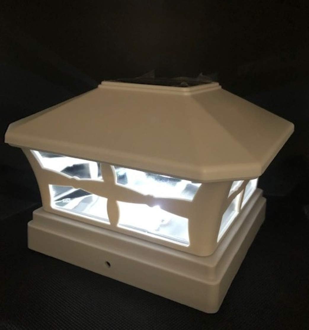 Exquisite Selebrity 6 Pack Solar White Post Deck Fence PVC Cap Light for 4X4/5X5/6X6 Vinyl/PVC or Wood Post (4x4)