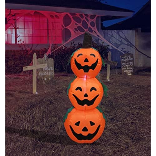 4 Foot Halloween Inflatable 3 Jack-O-Lanterns Yard Art Decoration