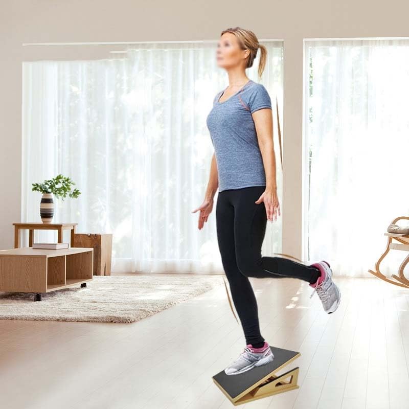 Barella per gambe in legno con cerniere in acciaio inox per allenamento di flessibilità fitness a casa