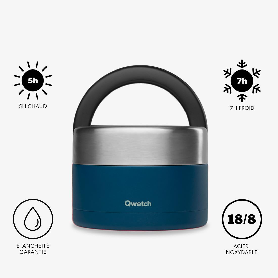 QWETCH - Thermosbox van roestvrij staal met handvat - kaki 650 ml