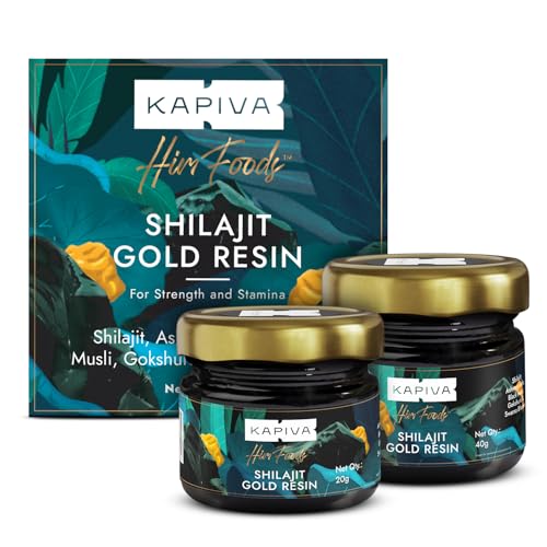 Image of Kapiva Shilajit /Shilajeet Gold Resin Combo Pack (20g + 40g) | 500mg /Serving | 120 Total Servings | Boost Muscle Growth & Stamina | Contains 24 Carat Gold | 100% Ayurvedic | Super Saver Pack