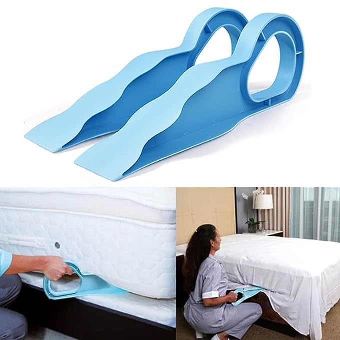 Mattress Lifter Tool 2 in 1 Bedsheet Tucker Stand Bed Helps Lift and Hold Wedge Elevator Making (Pack of 2)-image-17
