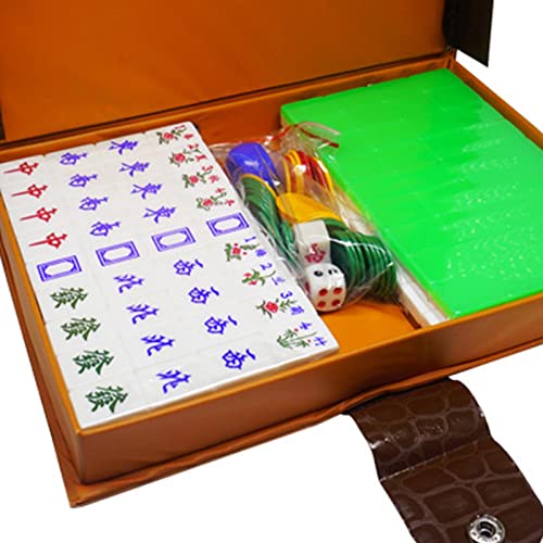 Mini Mahjong Set con 144 fichas y caja de almacenamiento miniatura 7