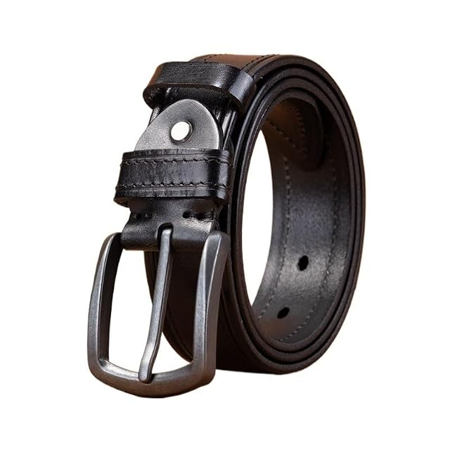 Vintage Leather Belt for Men Versatile Casual Pin Buckle Jeans Strap