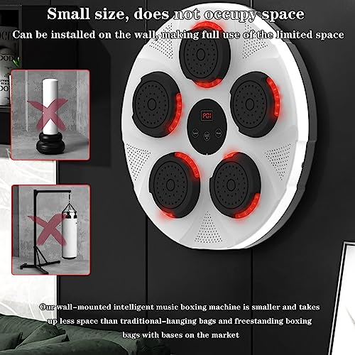 Machine de boxe musicale cible murale de boxe électronique rechargeable LED 9 modes