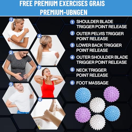 Reusable Dryer Balls Anti Static, 6 PCS Laundry Agitator Balls for Laundry, Blue Purple White Non-Toxic Washing Balls Tangle Free for Washer, Softens Fabrics, Prevents Tangles, Enhances Cleaning