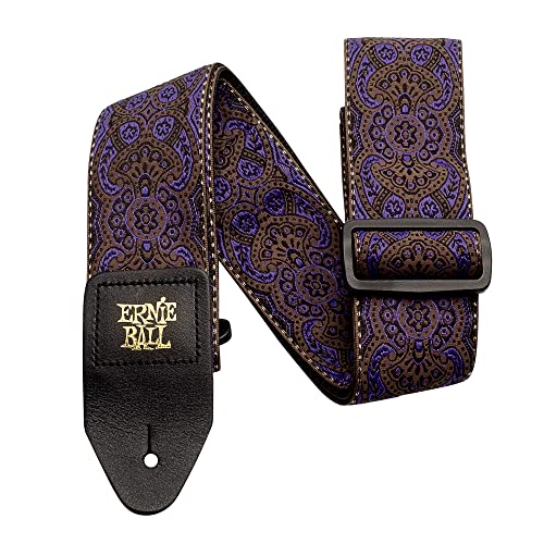 Sangle guitare Ernie Ball jacquard cachemire violet pour soulager votre épaule