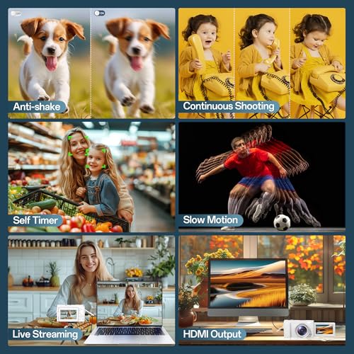 image for XNSIAKXA 4K Digital Camera for Photography, 48MP Autofocus Vlogging Ca