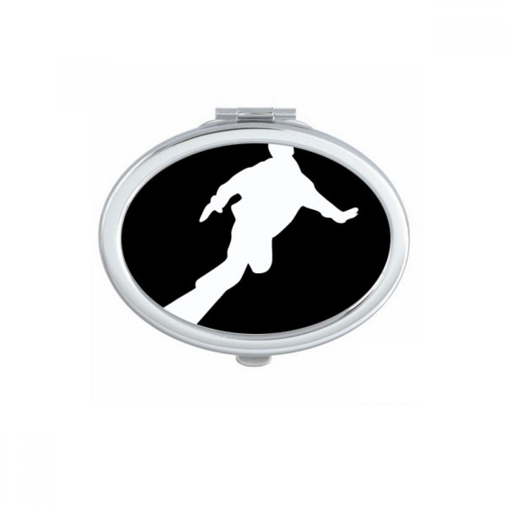 Miroir de poche silhouette sport noire ovale pour maquillage nomade