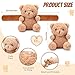 Ceenna 16 Pcs Bear Stuffed Animal Slap Bracelets Party Favors Plush Slap Bracelets Bulk 8.66 Inch Wristband for Goodie Bag Fillers Easter Gift Classroom Prizes Wedding Birthday Baby Shower, Brown